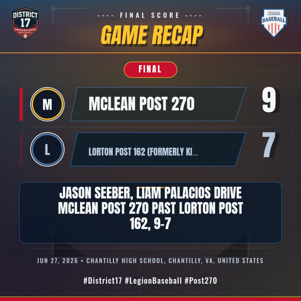 McLean Post 270 vs Lorton Post 162 (formerly Kingstowne D17)