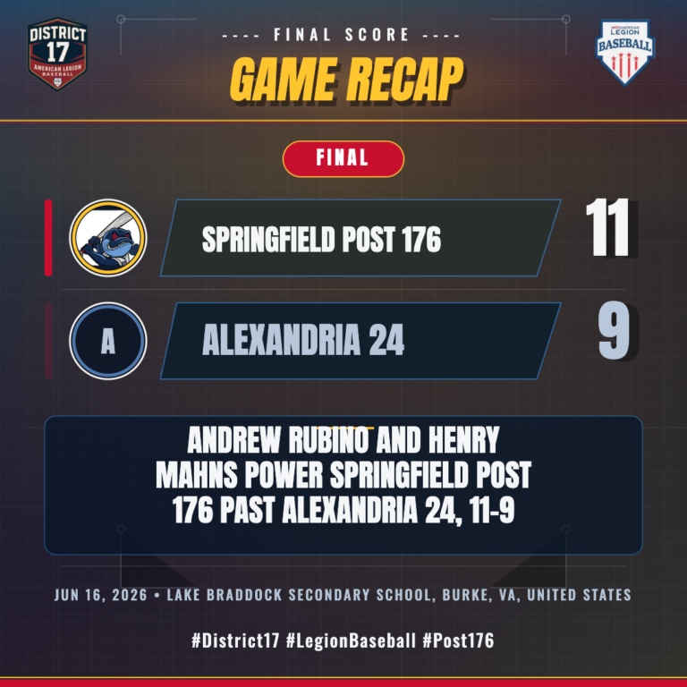Springfield Post 176 vs. Alexandria 24 game action — Jun 16, 2026